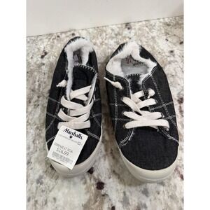 Dunes Sport Shoes Womens 9.5 M Reesa Casual Low Sneakers Dark Gray W Faux Fur